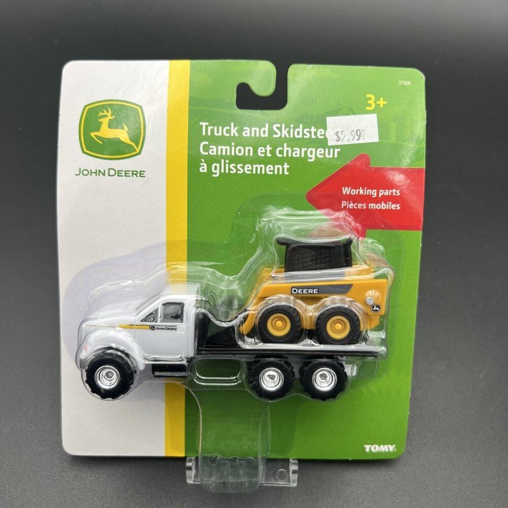 2018 Tomy  John Deere White Truck And Skidsteer NIP